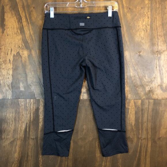 Victoria's Secret VSX Womens Pants Gray Black Polka Dot Pull On Crop Leggings S - Picture 8 of 11